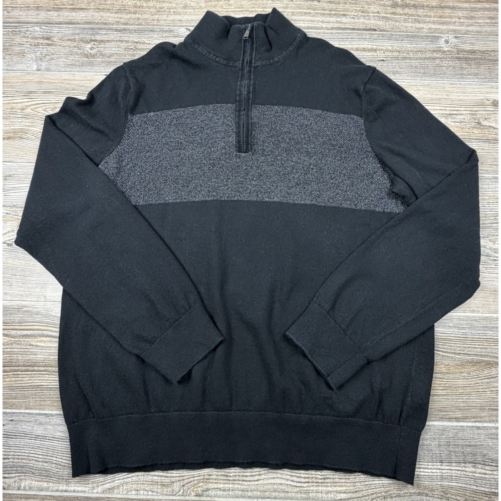 Banana Republic Mens 1/4 Zip Sweater XL Cotton/Cashmere Career Office Soft Cozy